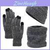 Unisex Winter Knit Accessories Set With Fleece Lining For Outdoor Activities And Commuting