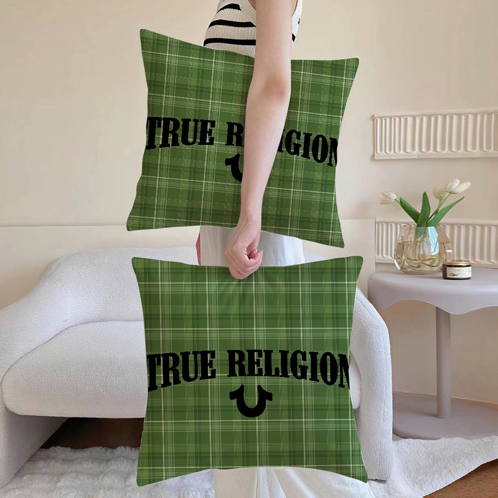 True Religion Anti-dustmite Pillowcase Invisible zipper silky short plush Sofa cushion cover