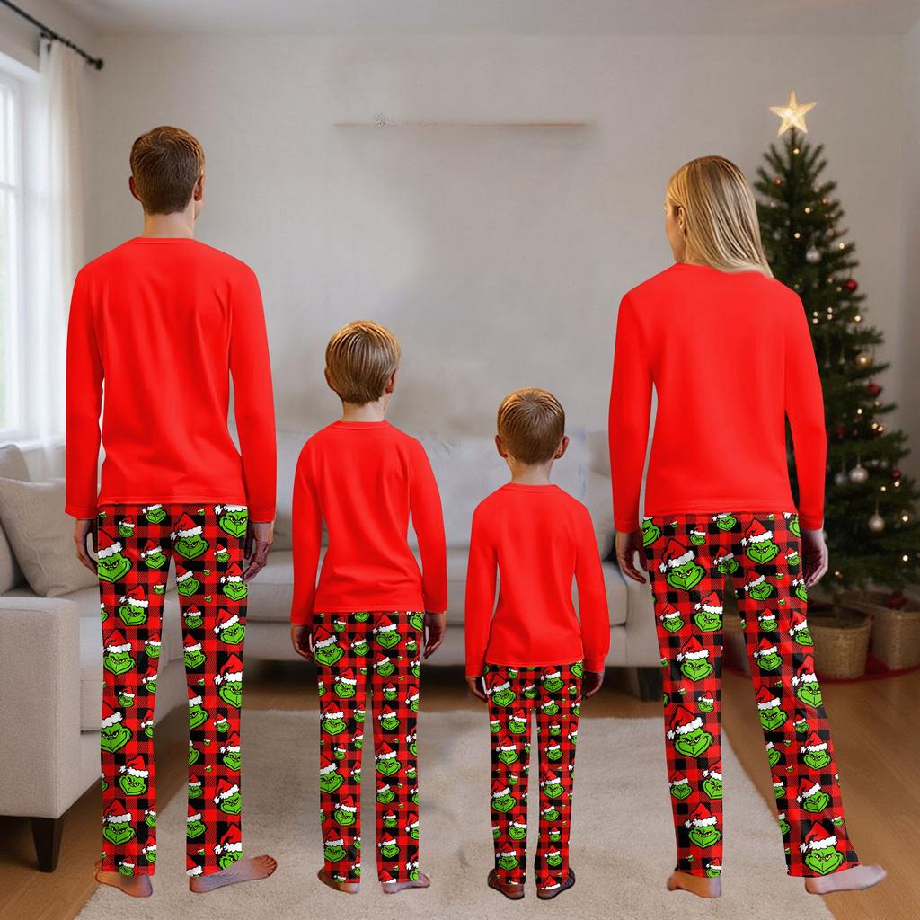 Christmas Prints Family Matching Long Sleeve Tops+Pants Set Family Matching Sets