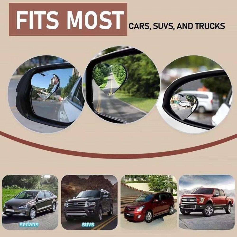 1pair Heart Shape Blind Spots Mirrors Waterproof Rearview Mirror Side View Mirror  Car Accessory