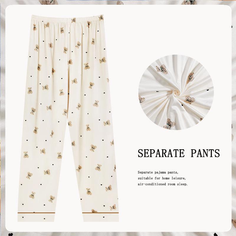 Women's Korean-Style Loose Pajama Pants - Imitation Cotton, Spring/Autumn