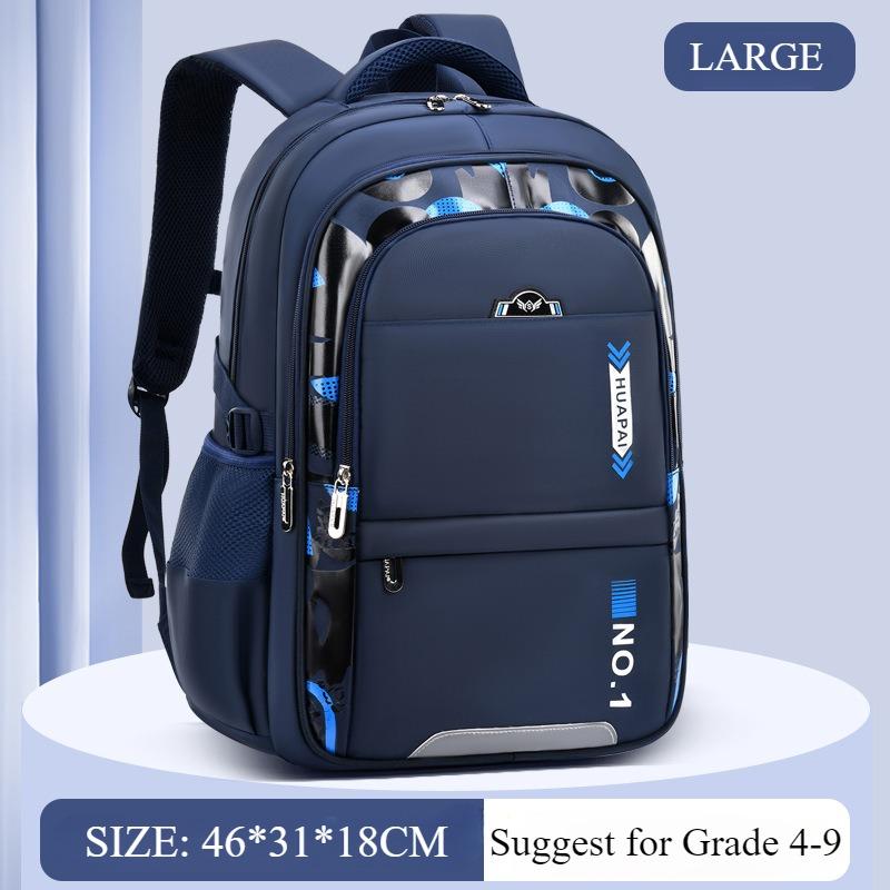 Trendiger mehrschichtiger Grundschulranzen mit hoher Kapazität für Mittelschüler der 3.-6.-9. Klasse, Büchertasche, leichter wissenschaftlicher Kinderrucksack mit Wirbelsäulenschutz