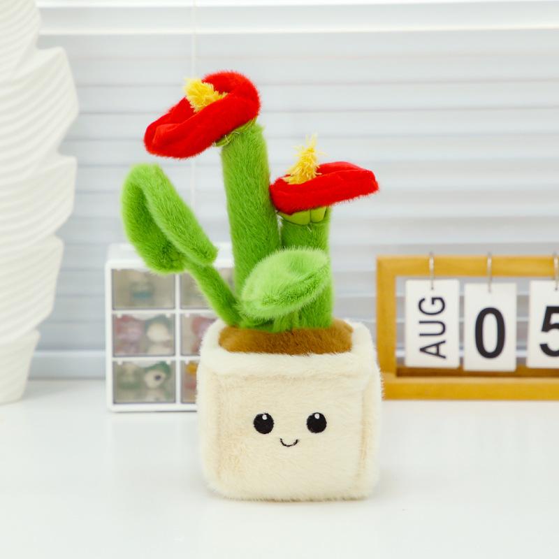 Cactus plant potted plush toy creative home ornament sun flower doll throwing gifts