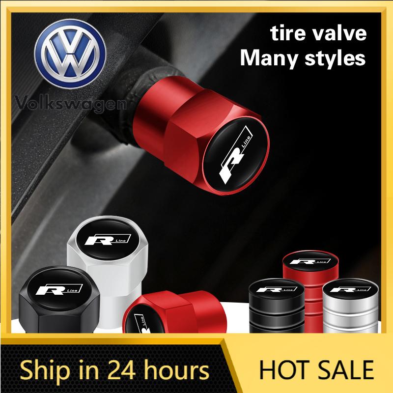 2026 Ny För VOLKSWAGEN VW Bilstyling Metalliska Bil Däckventilhattar Dammförebyggande Tillbehör För R-Line Volkswagen Magotan GTI T