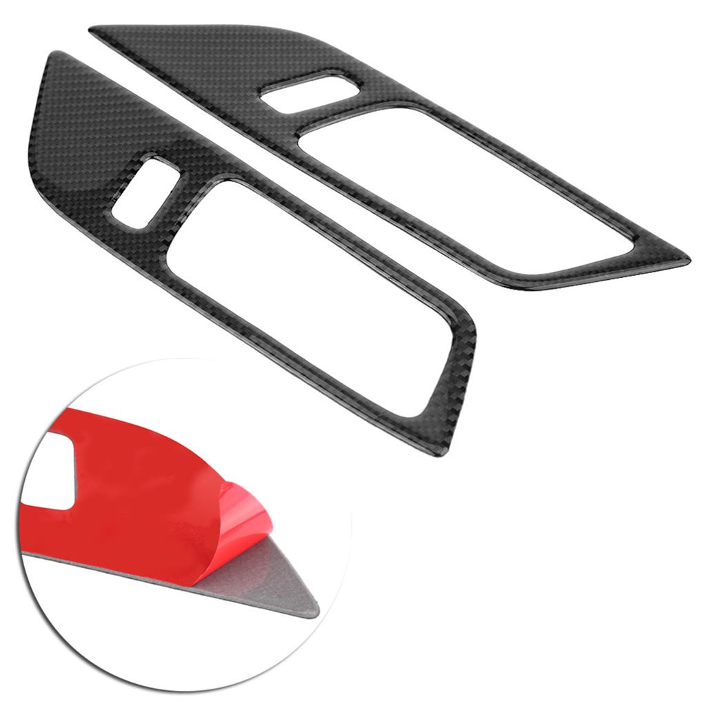 Carbon   Door Handle Bowl Cover Trim High Quality Scratch Resistant Car Interior Accessories for 2015 2017 Black 2pcs