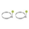 1/2 Pcs Stainless Steel Egg Ring Square Fried Egg Molds Egg Muffins Omelet Maker with Anti-scald Handle Easy Clean for Breakfast