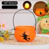 Spooky Triangle Eye Halloween Pumpkin Jar Portable Holiday Toy Pumpkin Bucket Halloween Decoration Party Decoration