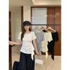2026 Summer Plus Size Korean-Style Ruffle Waist Short Sleeve T-Shirt