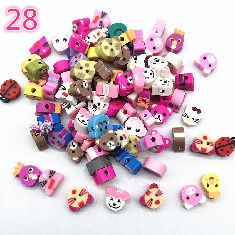 30pcs 10mm Heart Shape Fruit Beads Polymer Clay Beads Spacer Loose Beads for Jewelry Making DIY Bracelet Earring