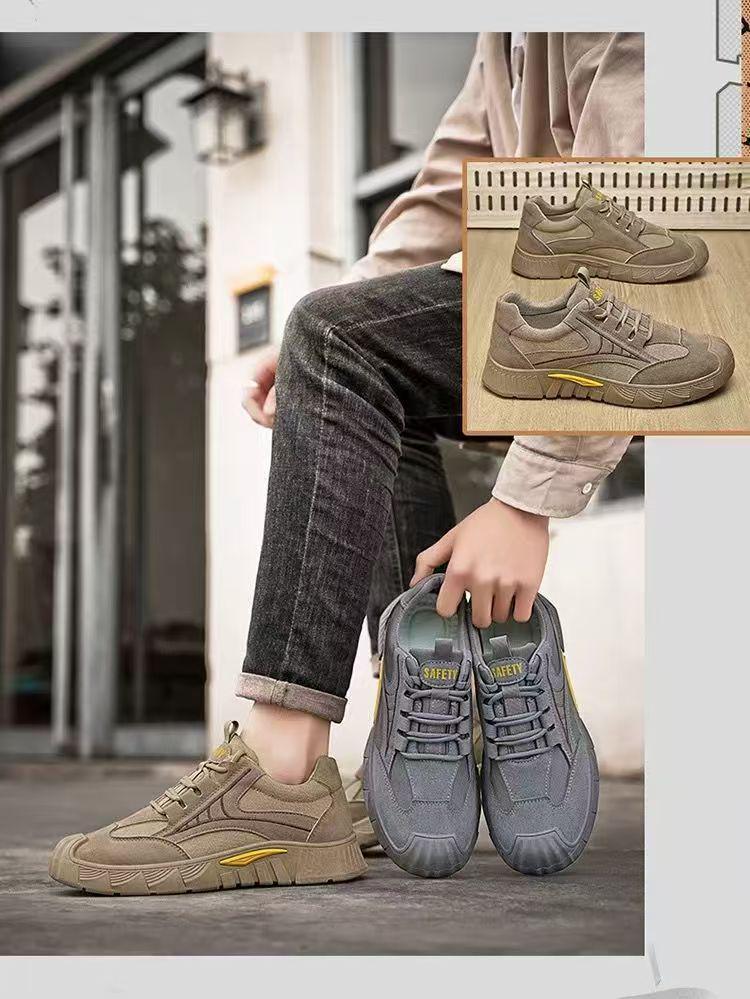 Men's Non-slip Wear-resistant Low-top Work Shoes for Construction and Casual Use