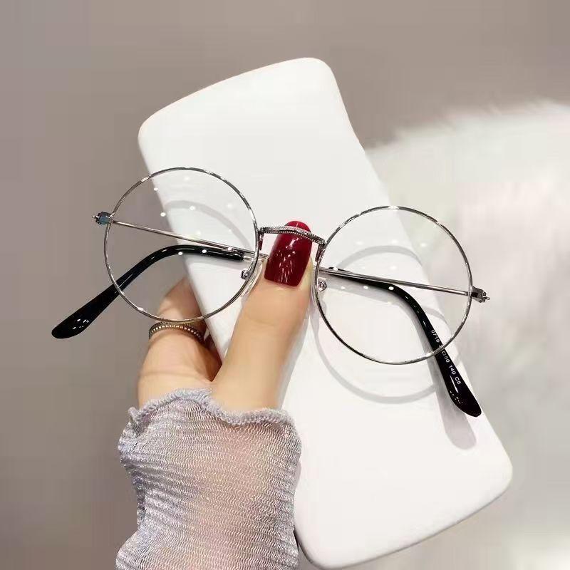 Blue Light Blocking Round Glasses Metal Frame Design Anti Radiation Protection for Office Work Stylish Eyewear