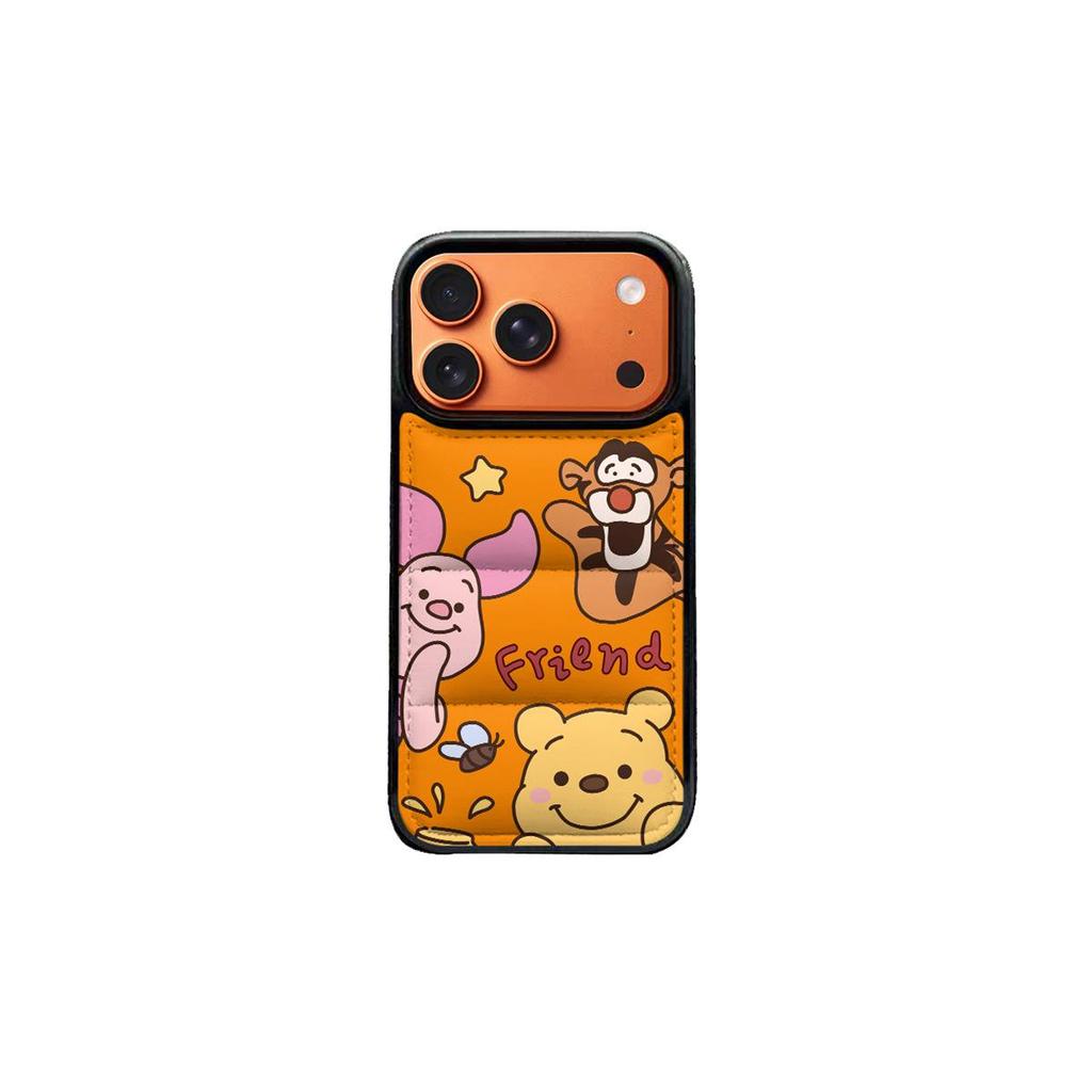 Winnie the Pooh & Piglet Compatible iPhone 14/13/11 Pro Max Down Jacket Phone Case