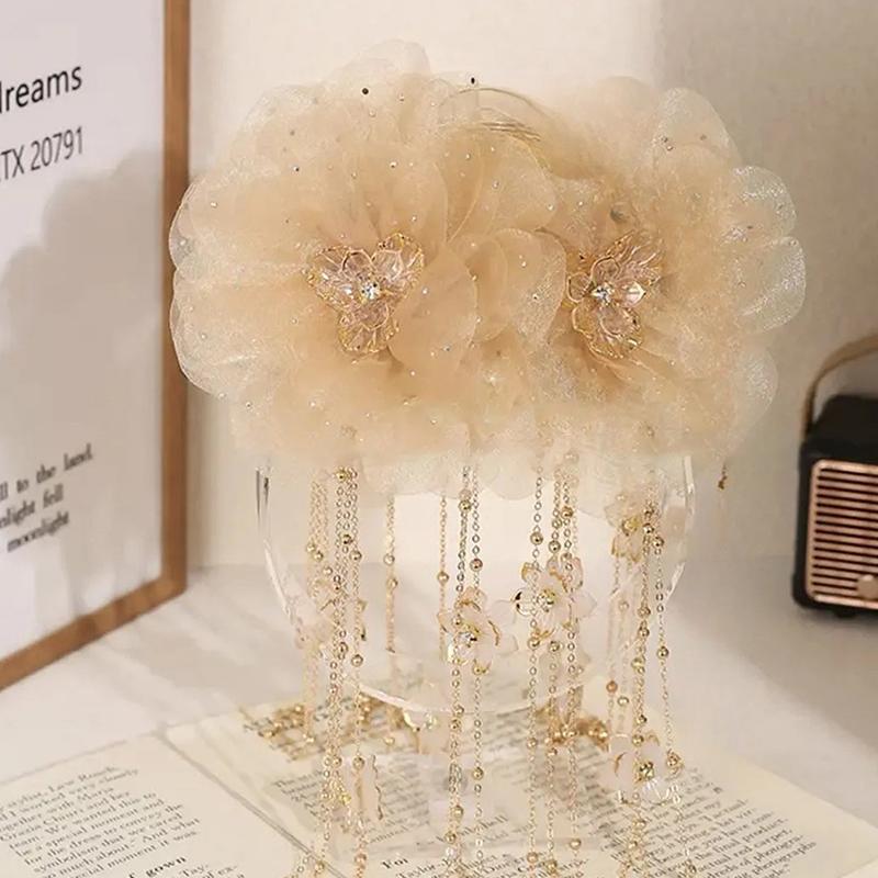 

Элегантная заколка для волос в виде цветка лотоса с пайетками и кисточками, краб для волос для женщин, девушек, милая заколка-акула, аксессуары для волос, подарки