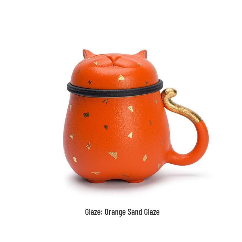 Wanqiantang Lucky Cat Ceramic Tea Mug with Infuser