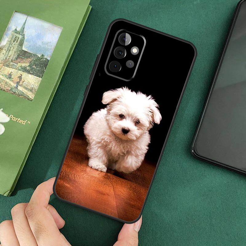 Maltese Dog Puppies Soft Cover For Samsung Galaxy A54 A53 A73 A13 A71 A51 A14 A52 A32 A12 A22 A52S Back Case