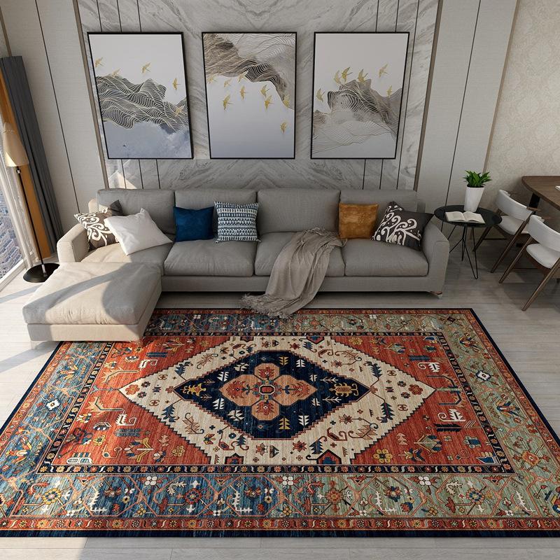 

Богемный винтажный ковер с персидским принтом, украшение для дома, марокканский ковер для гостиной, спальни, моющийся нескользящий ковер большого размера 80cmx120cm