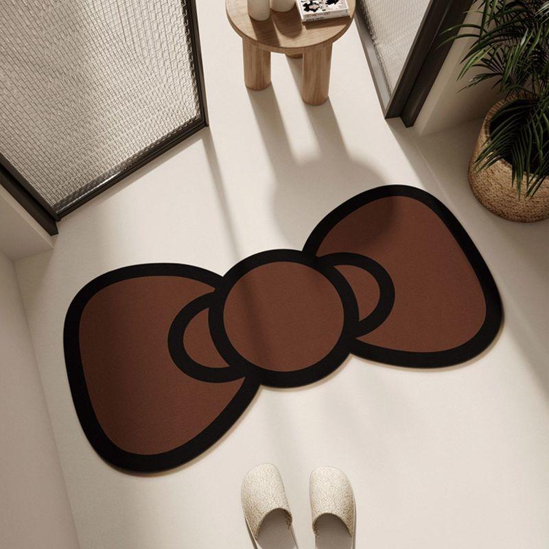 Bow Shaped Bathroom Floor Mat Soft Diatom Mud Non-Slip Rug Water Absorbing Entrance Carpet for Home Decoration