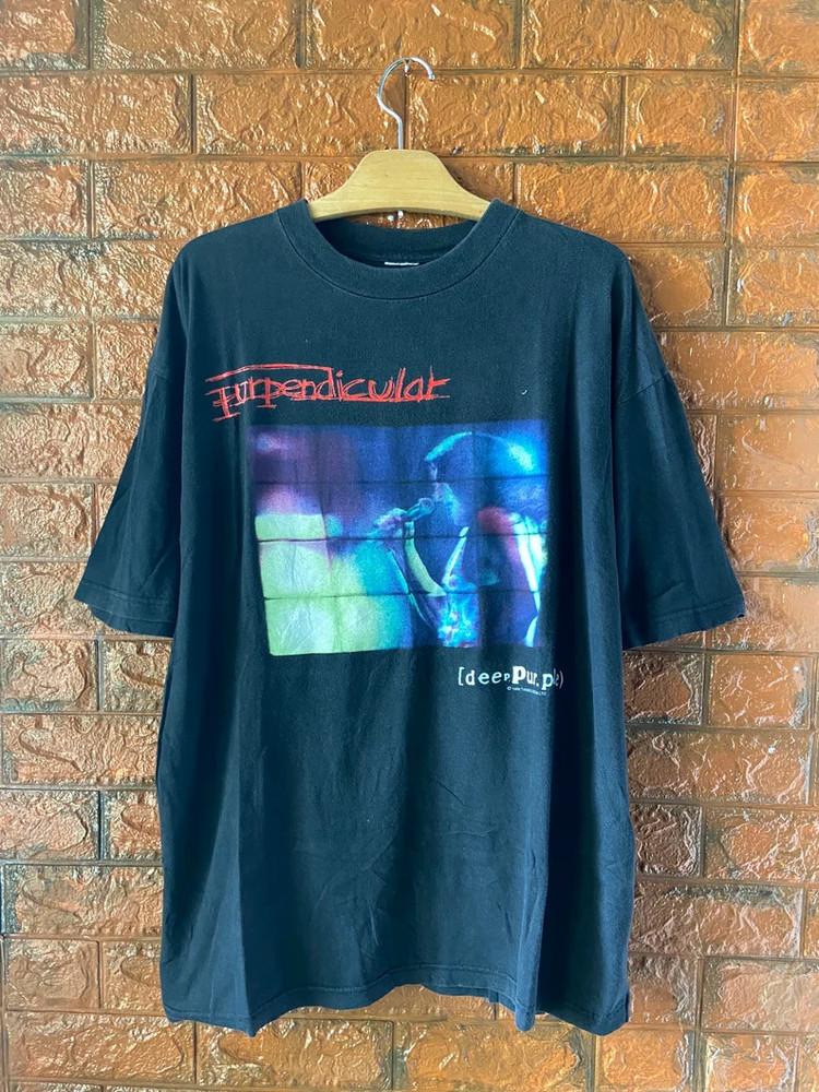 Vintage 90s Deep Purple #039;Purpendicular wbr/ #039; 1996 Tour Promo T Shirt Unisex T-Shirt XXXXL