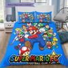 Super Mario Pattern Bedding Quilt Set Quilt Cover Pillowcase Home Birthday Gift(1 * duvet cover + 2 * pillowcase, without core)
