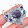 Natural Russian Charoite, Iolite 925 Sterling Silver Jewelry Pendant 1.97" ZS-300