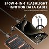 4 In 1 Flashlight Ignition Date Cable Type-C To Type-C Fast Charging Data Transfer Cable With Bright Flashlight Flameless Ignite