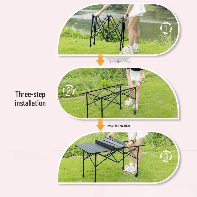 ZISIZ Outdoor Portable Roll-Up Folding Table