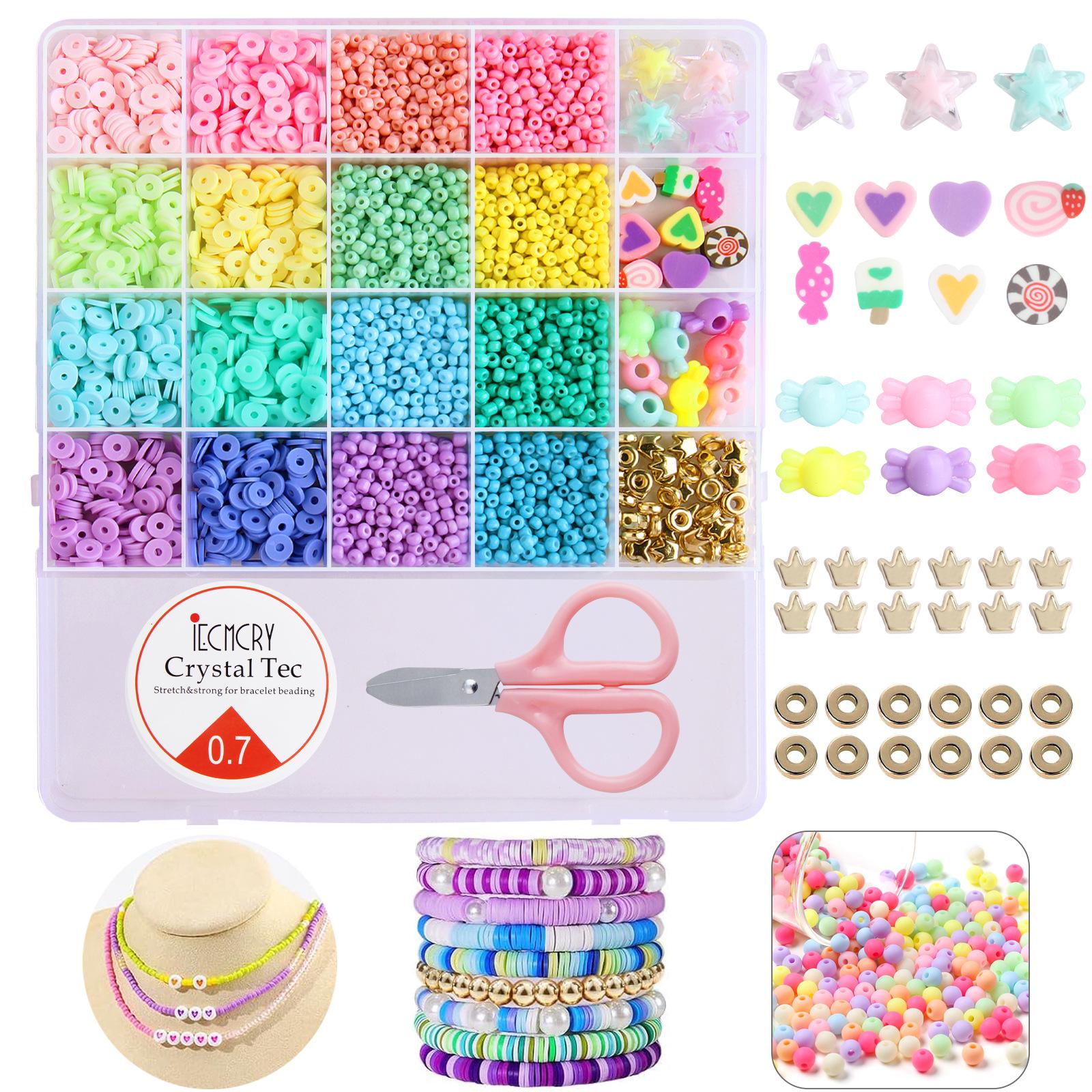 

21-Piece Seed Bead & Polymer Clay Jewelry Making Kit: DIY Bracelets & Necklaces