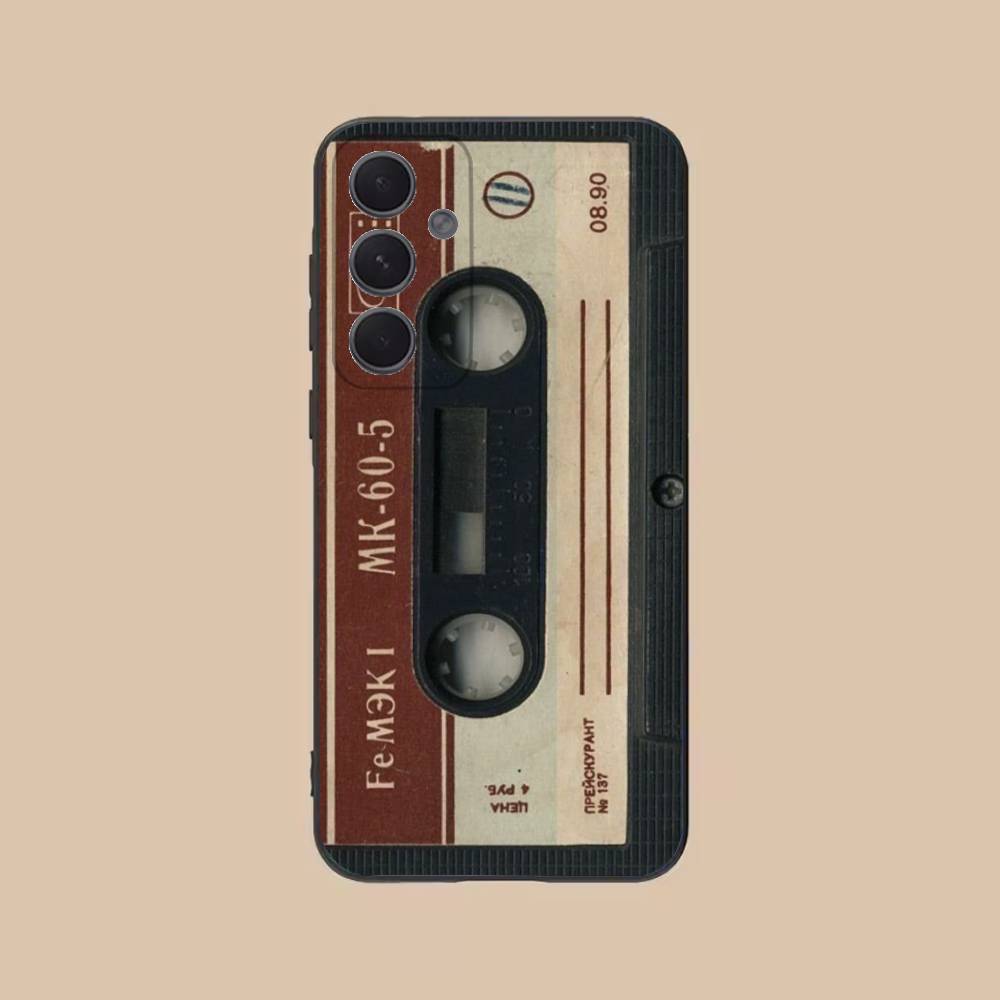 

Vintage Cassette Tape Retro Phone Case For Samsung S 25,24,21,22,23,30,20,Ultra,Plus,Fe,Lite,Note,10,9,5G Black Soft SamsungS20lite