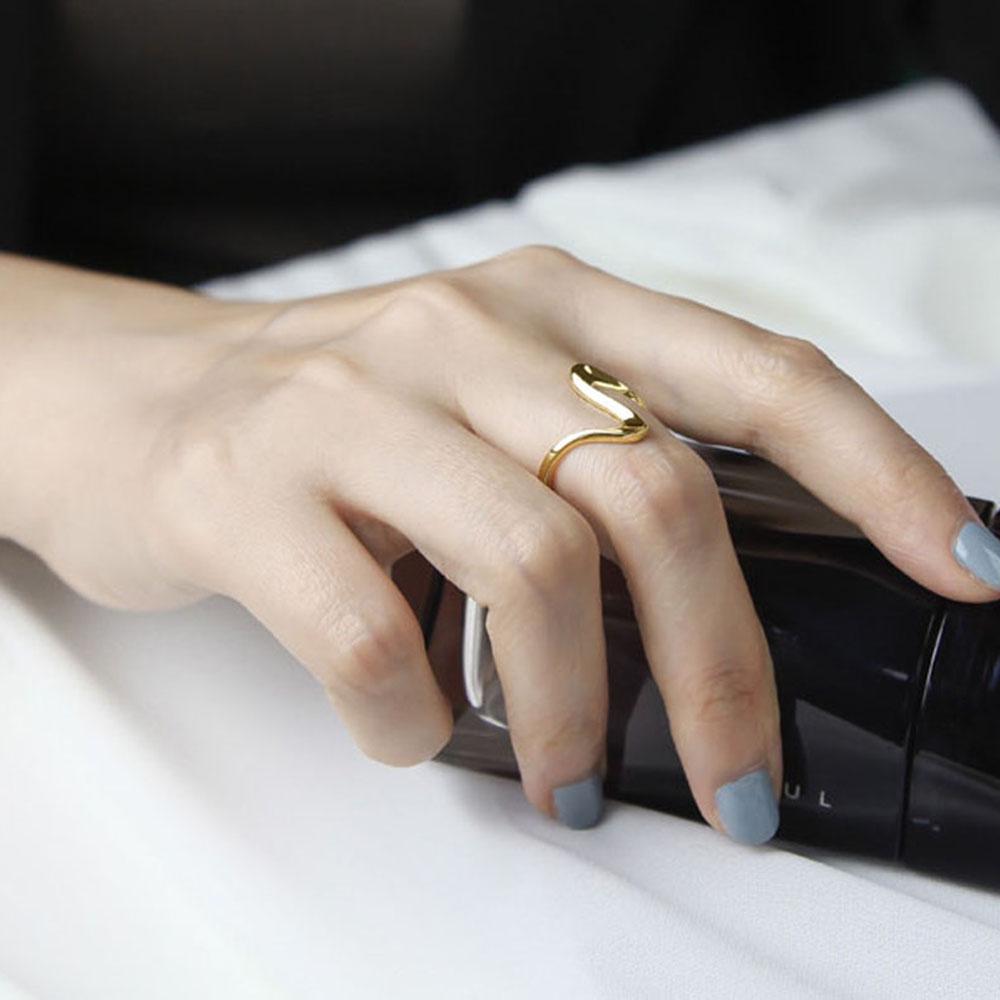 Irregular Waves Smooth Geometric Fashion Accessories Opening Ring Finger Ring Party Jewelry