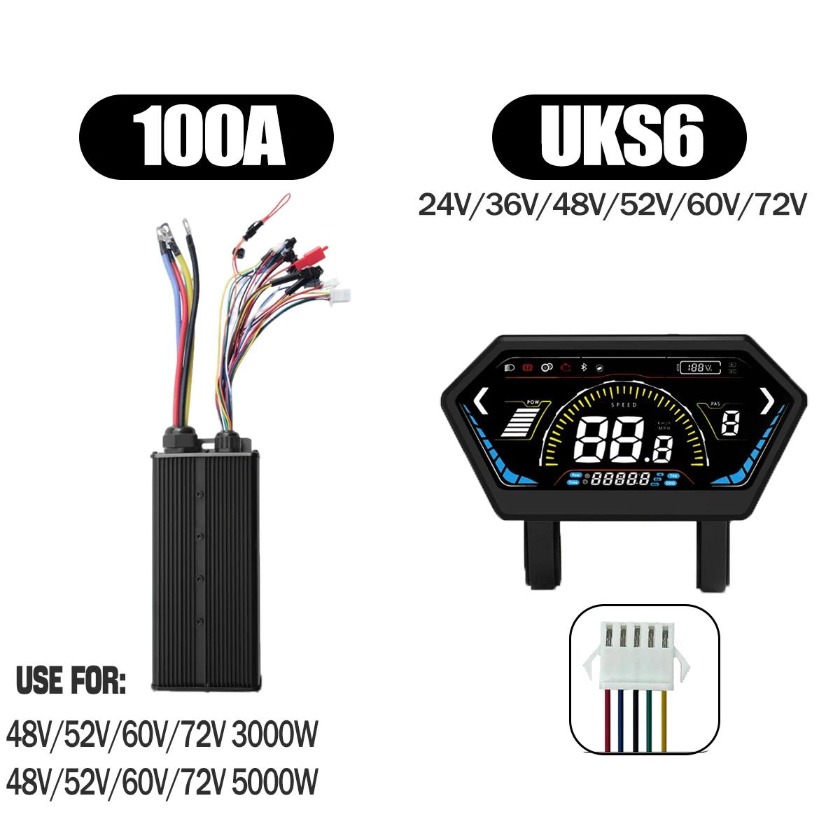 KUNRAY XYD-UKC6 3000W E-Bike BLDC Motor Controller 100A Sine Wave Display Brushless Electric Scooter Accessories 48V Voltage