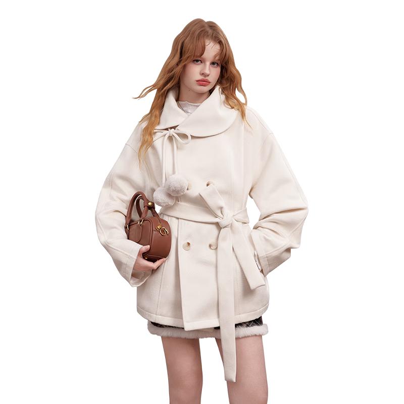 

UNIFREE Elegant Lapel Wool Blend Overcoat M