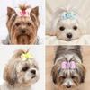 20 Stück Florales Detail Haargummi für Haustiere Gepunktes Haarband mit Schleife für Haustiere Styling zum Geburtstag des Haustiers