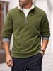 European & American Slim Fit Stand Collar Zipper Pullover for Men's Autumn & Winter Casual Wear
