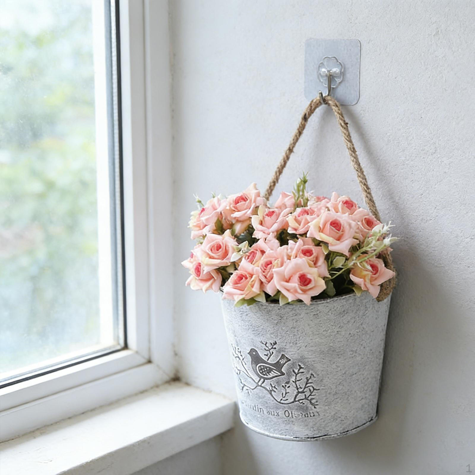 

Hanging Flower Pot Planter Rustic Plant Container for Porch Indoor Outdoor Entryway