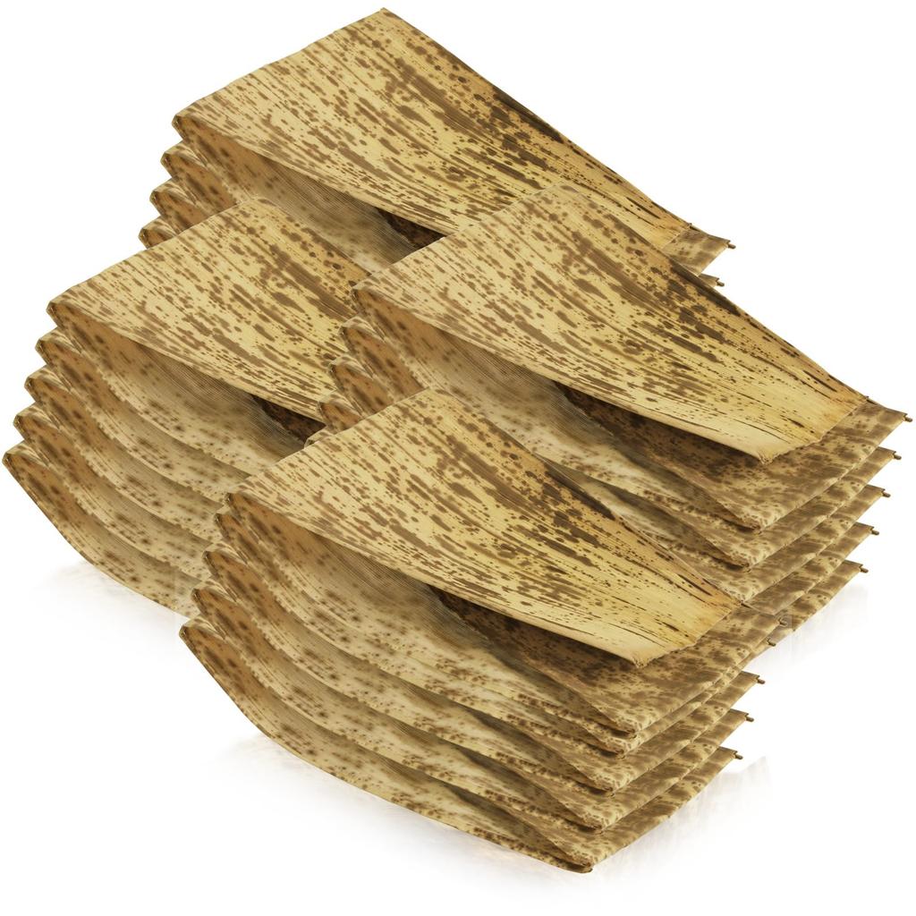 Morikuru Bamboo 5 Sheets x 4 Natural Bamboo Bark Sheets for Rice Balls and SG Wonder Zone Bark, Packs, Chimaki, TK08-12