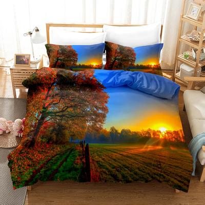 Sunset Bedding Set Tropical Beach Holiday Duvet Cover Set Girl Bed Cover Set Sunrise Quilt Cover Pillowcase Single Double