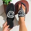 Fashion New Brand Ladies Shoes Pinch Toe Women's Slippers Fashion String Bead Daily Slippers Women Summer Plus Size Solid Flat Slippers
