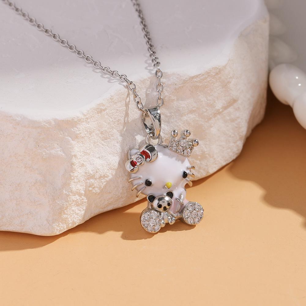 Women's Silver Titanium Steel Necklace with Micro-Inlaid Zircon - Elegant, Durable Clavicle Chain Jewelry