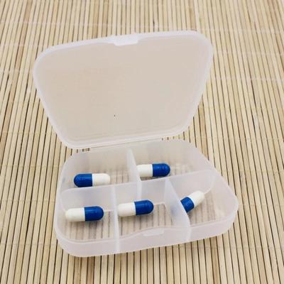 1PC Transparente PP Frosted Plastic Pill Storage Box Tragbarer Outdoor Travel 5-Cell Pill Capsule Sorting Storage Organizer