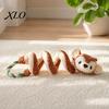 Durable Tug of War Rope Toys Squeaky Dog Toy with Pull Rope, Plush Toy, Indestructible for Aggressive Chewers Spiral Animal Interactive Small