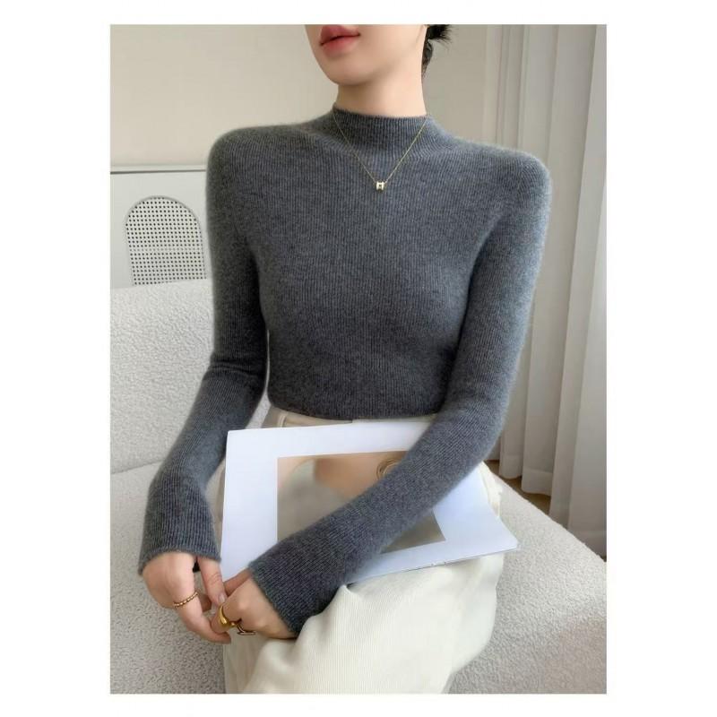 Womens Slim Fit Cashmere Wool Blend Sweater Half Turtleneck Fall Winter Versatile Basic Top