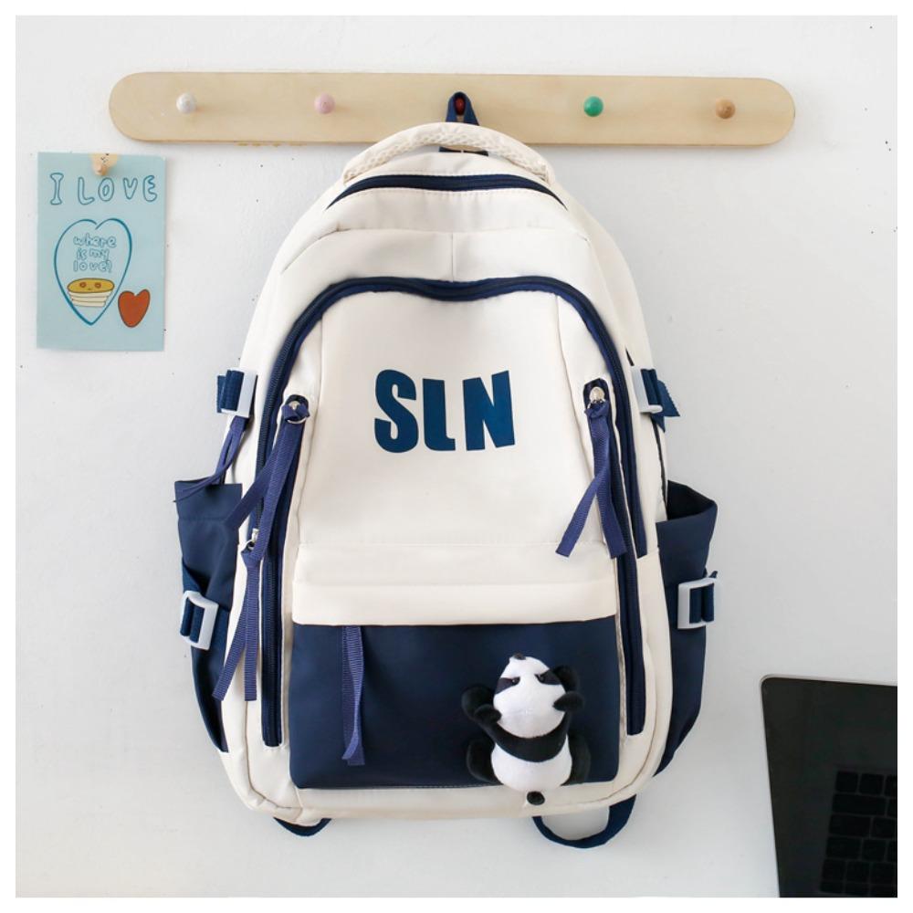 American retro college student ins backpack female, large capacity high school student junior high school student schoolbag computer backpack male
