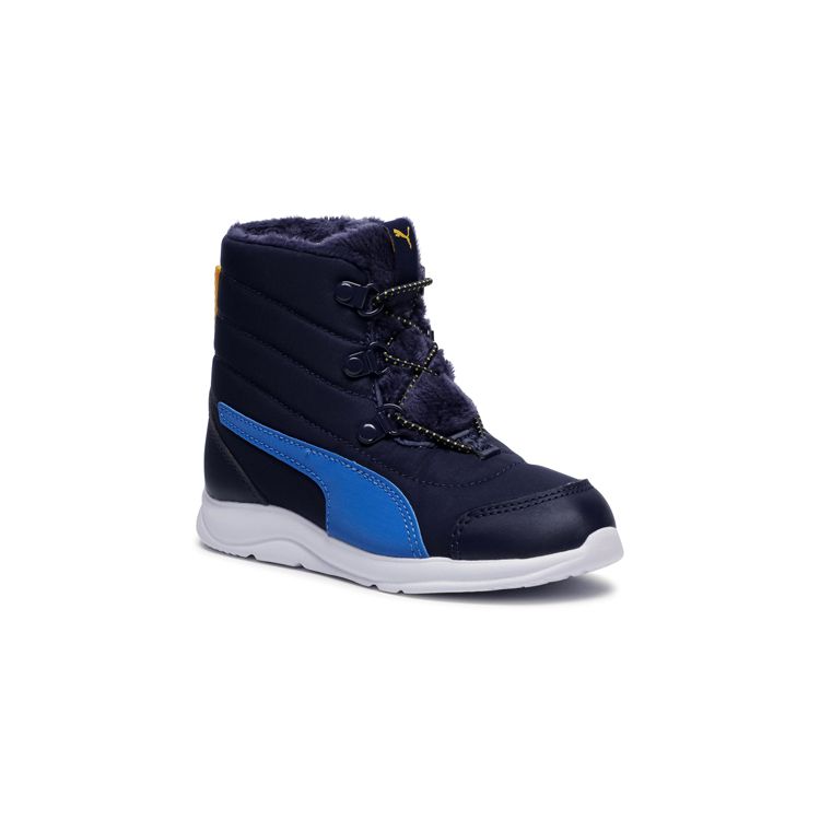 Puma Fun Racer Boot Ac Ps Comfortable Warm High-Top Casual Running Shoes Kids Sneakers Deep-Blue 194281-03