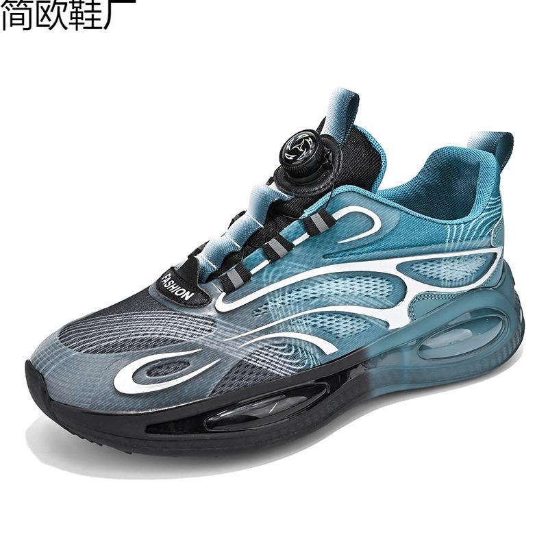 Men's Shoes Summer Rotating Button Mesh White Casual Sports Shoes Men's Breathable New Gas
