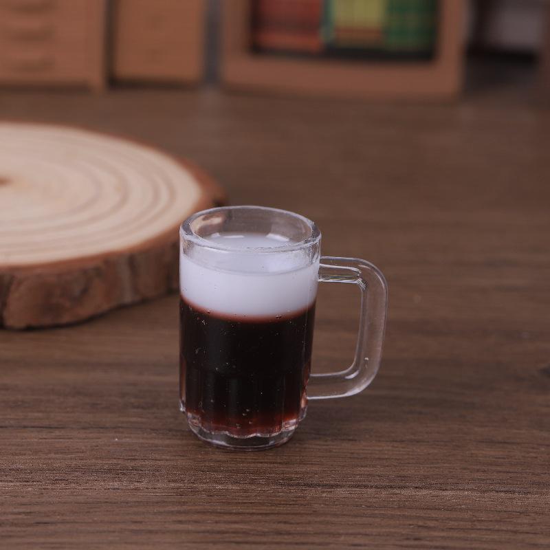 Miniature Beer Mug Keychain Pendant with Hanging Hole - Handmade