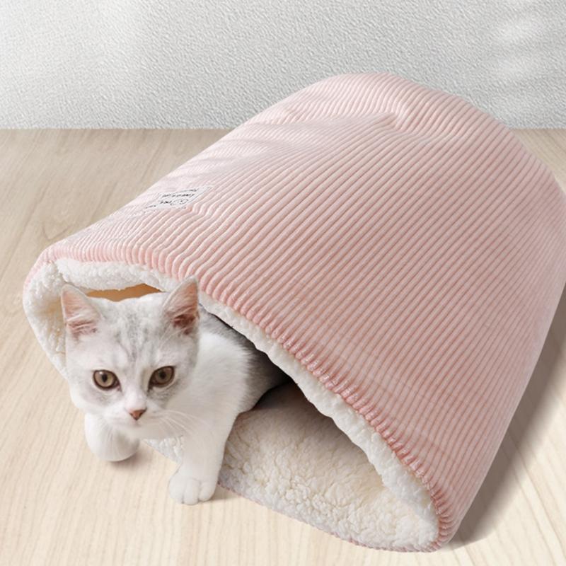 Plush Liners Cats Bucket Shape Bed for Winter Cold Weather Warm Cushion for Small Pet Sleep Bag Cats Cave House