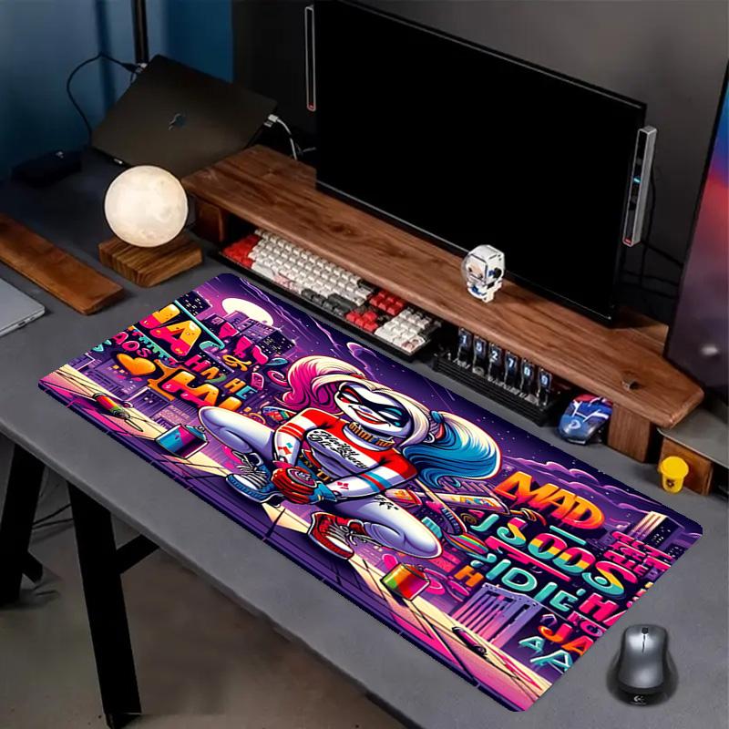 Superhero Print Mouse Pad, Anti‑Slip Desktop keyboard Mat, for PC Laptop Gaming Working Daily Use, Cool Festival Surprise Gift