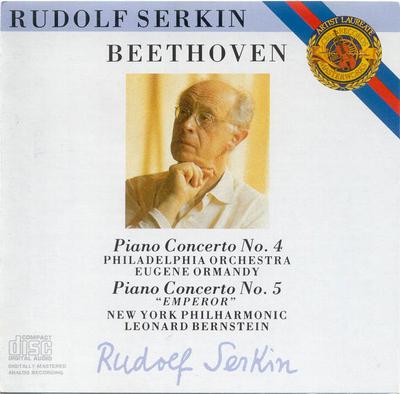 CD BEETHOVEN, SERKIN - Piano Concerti 4 & 5 " Emperor " MK42260 CBS Masterworks 1987 Europe Classical Used