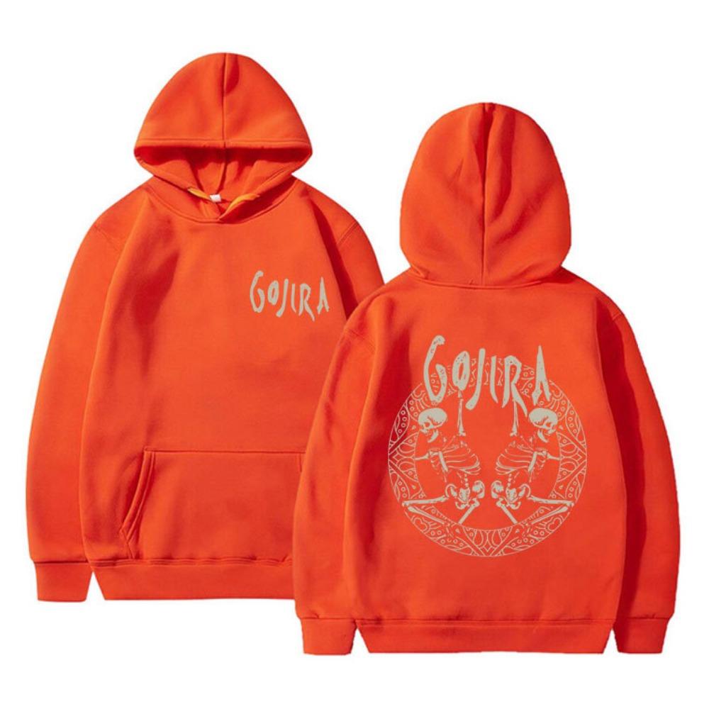 Metal Band Gojira Skeleton Double Sided Graphic Print Print Hoodie men‘s Autumn fleece Hoodie Long Sleeve Fashion