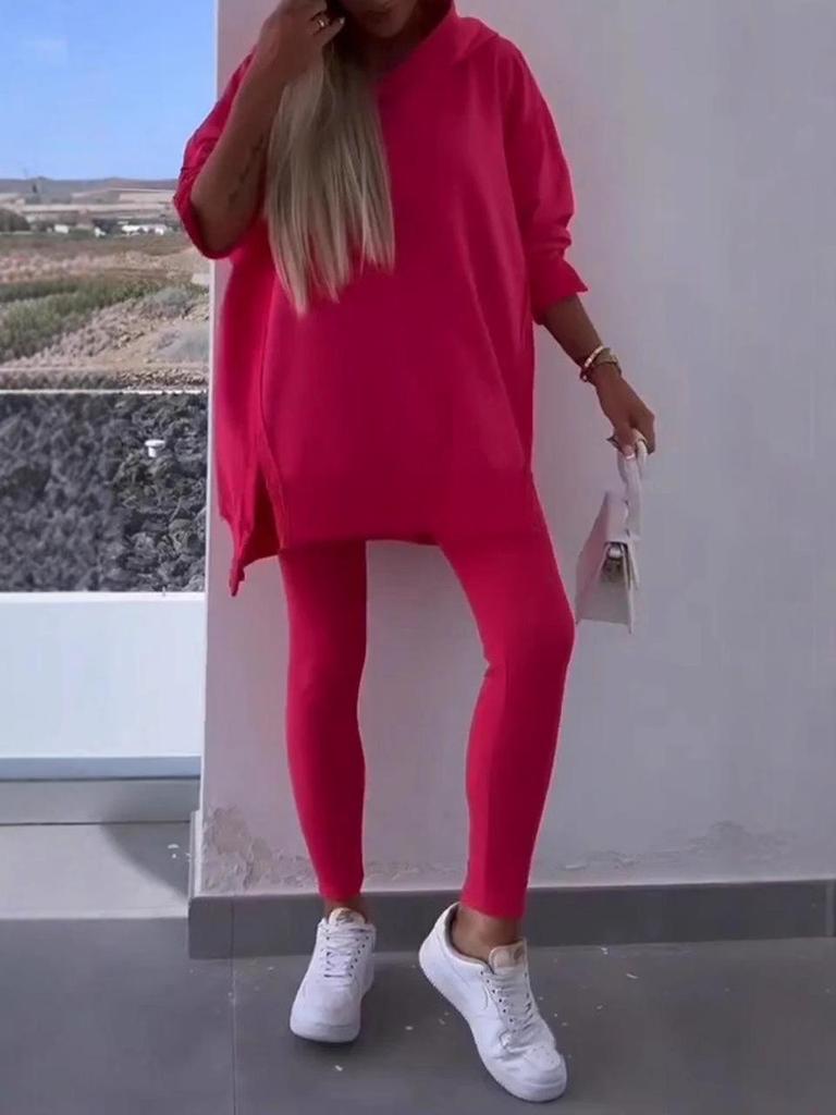 Damen Freizeit Sportbekleidung Set - Kapuzenpullover & Skinny Hose